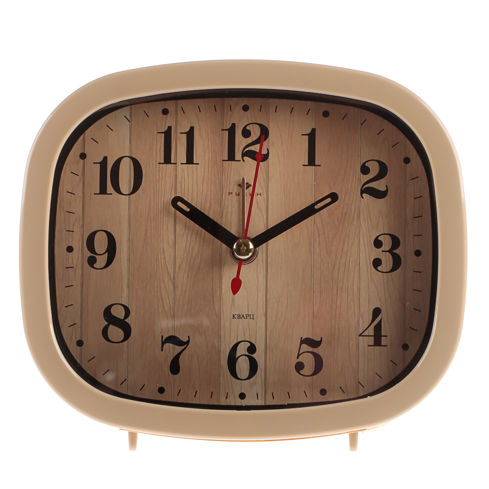 Будильник кварц, корпус бежевый "Дерево", арт.В5-005, арт.№ 529-339