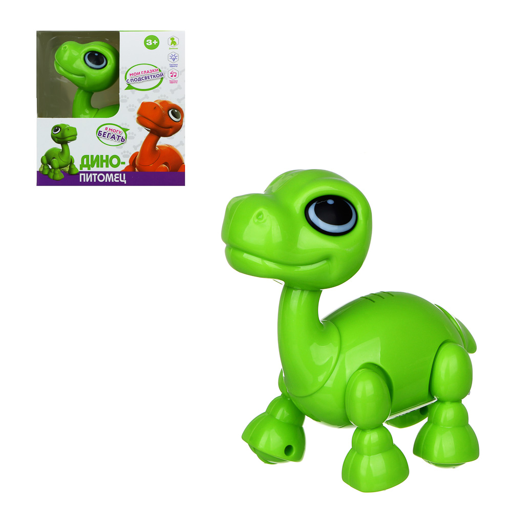 ИГРОЛЕНД Игрушка интерактивная "Умный дино-питомец" мини, звук, свет, движ., 2xAAA, ABS, 11х13х7см, арт.№ 272-765