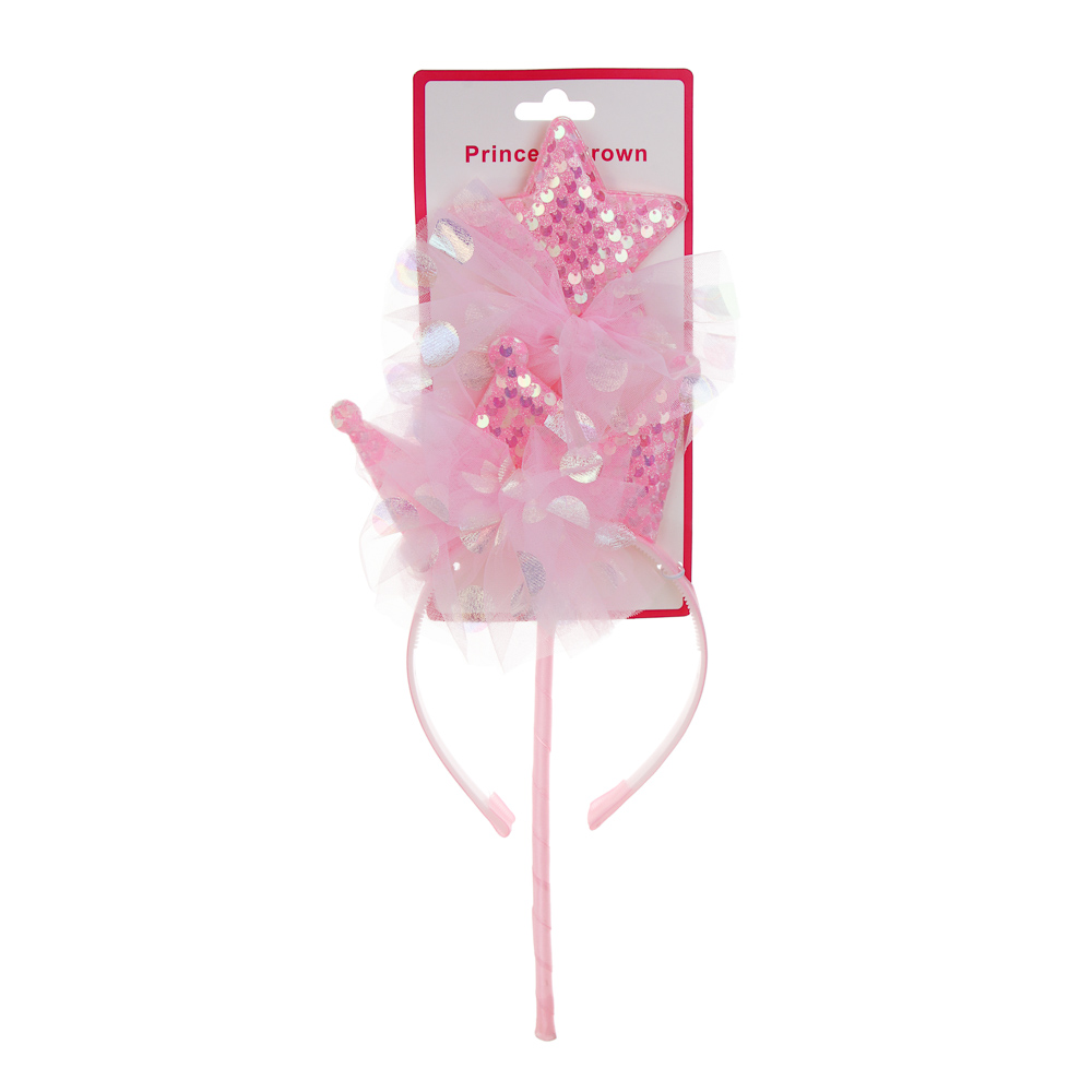 СНОУ БУМ Набор карнавальный 2 предмета (ободок и палочка волшебная), пластик, полиэстер, арт.№ 389-242