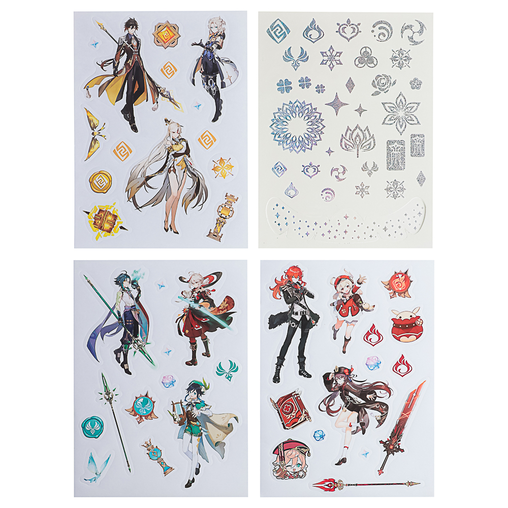 Геншин Творческий блокнот cо стикерами и переводными татуировками A5, 14,5x7x21,5 см, арт.№ 285-250