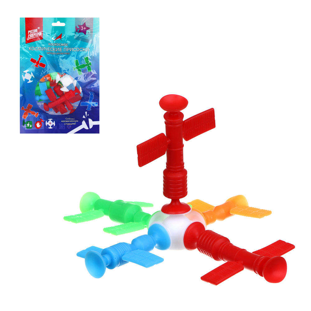 BY Русские Супергерои РОСКОСМОС Космические присоски, игрушка-антистресс, 6 шт, TPR, арт.№ 274-259