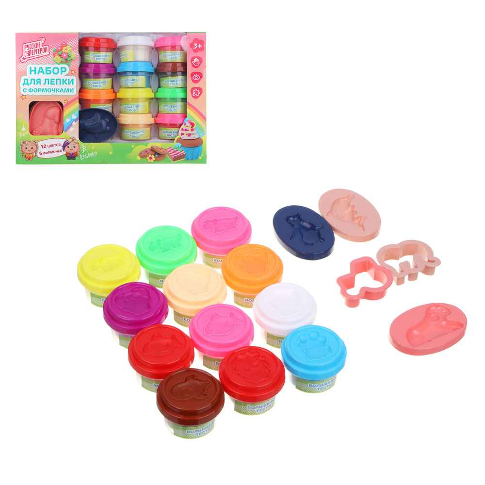 BY Набор для лепки с формочками "Русские Супергерои" тесто, пластик, бумага, 24х5,5х15см, арт.№ 289-183