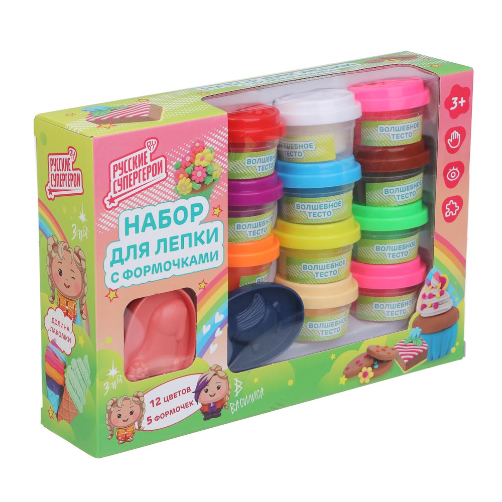 BY Набор для лепки с формочками "Русские Супергерои" тесто, пластик, бумага, 24х5,5х15см, арт.№ 289-183