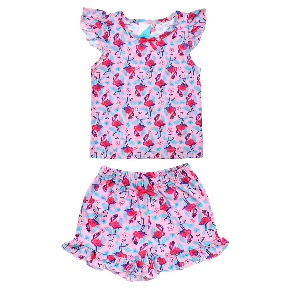 Комплект детский для девочек (футболка и шорты), р.104-128, 100% хлопок, 4 дизайна, арт.№ 354-189