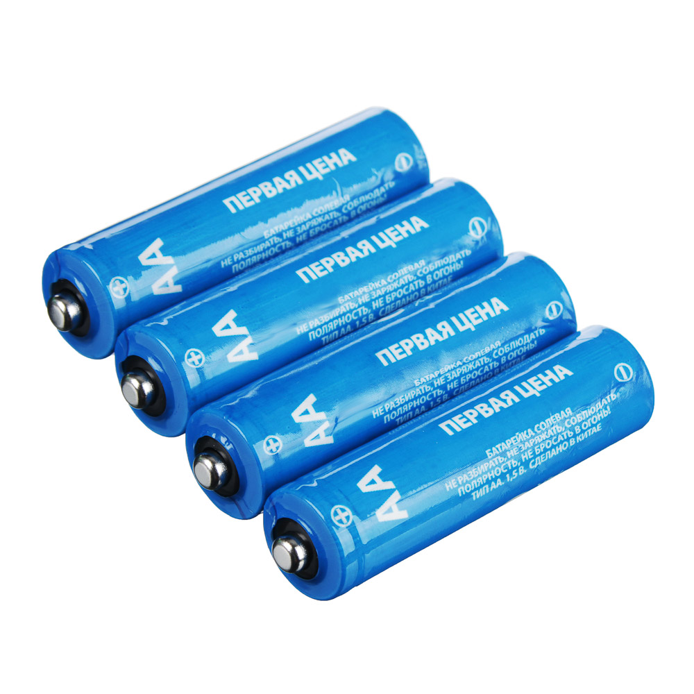 Батарейки AA Первая цена 4шт солевые, пленка, арт.№ 925-050