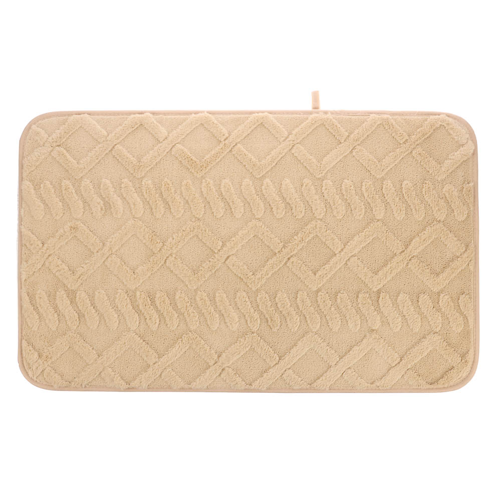 Коврик для ванной 50х80см WARM, LATTE5, бежевый, полиэстер, SWM-4012-BG-B, арт.№ 462-816