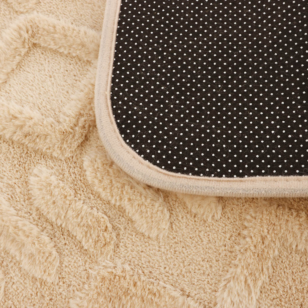 Коврик для ванной 50х80см WARM, LATTE5, бежевый, полиэстер, SWM-4012-BG-B, арт.№ 462-816