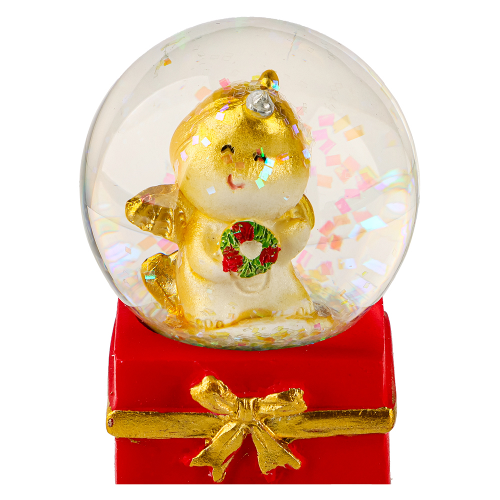 СНОУ БУМ Сувенир Символ Года, снежный шар, полистоун, стекло, 4,5х4,5х6,2см, 4 дизайна, арт.2, арт.№ 359-884