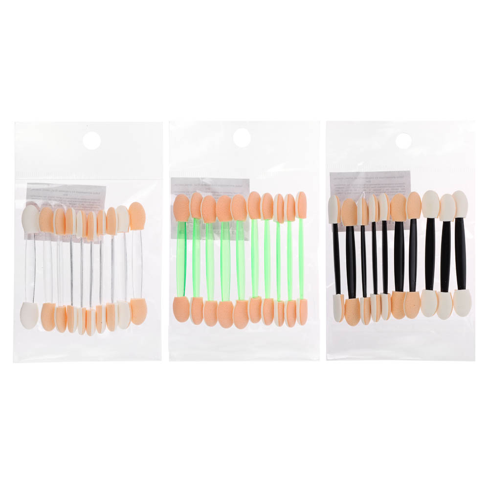 Набор аппликаторов 4-х сторонних 10 шт тм  ЮНИLOOK, латекс, пластик, 6см, арт.№ 305-302