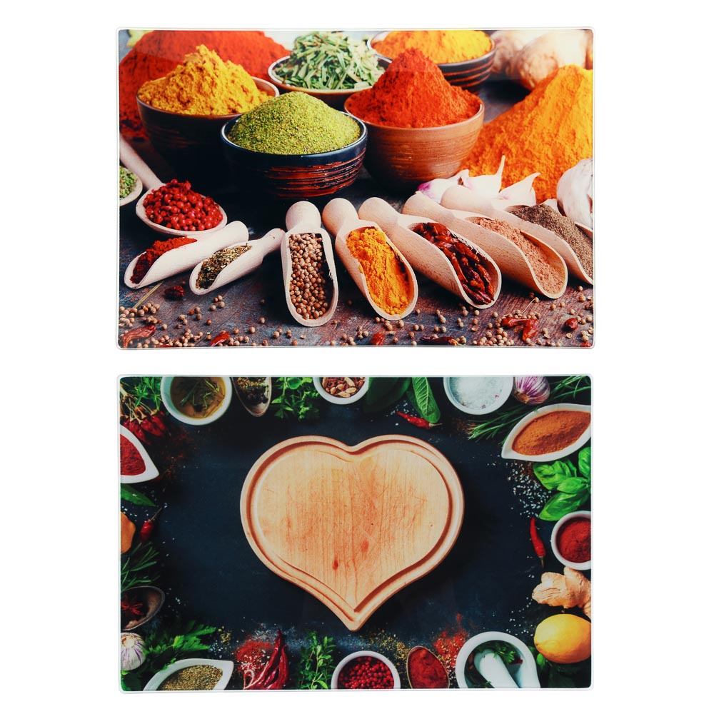 VETTA Специи Доска разделочная стеклянная, 20х30х0,4см, 2 дизайна, арт.№ 853-199