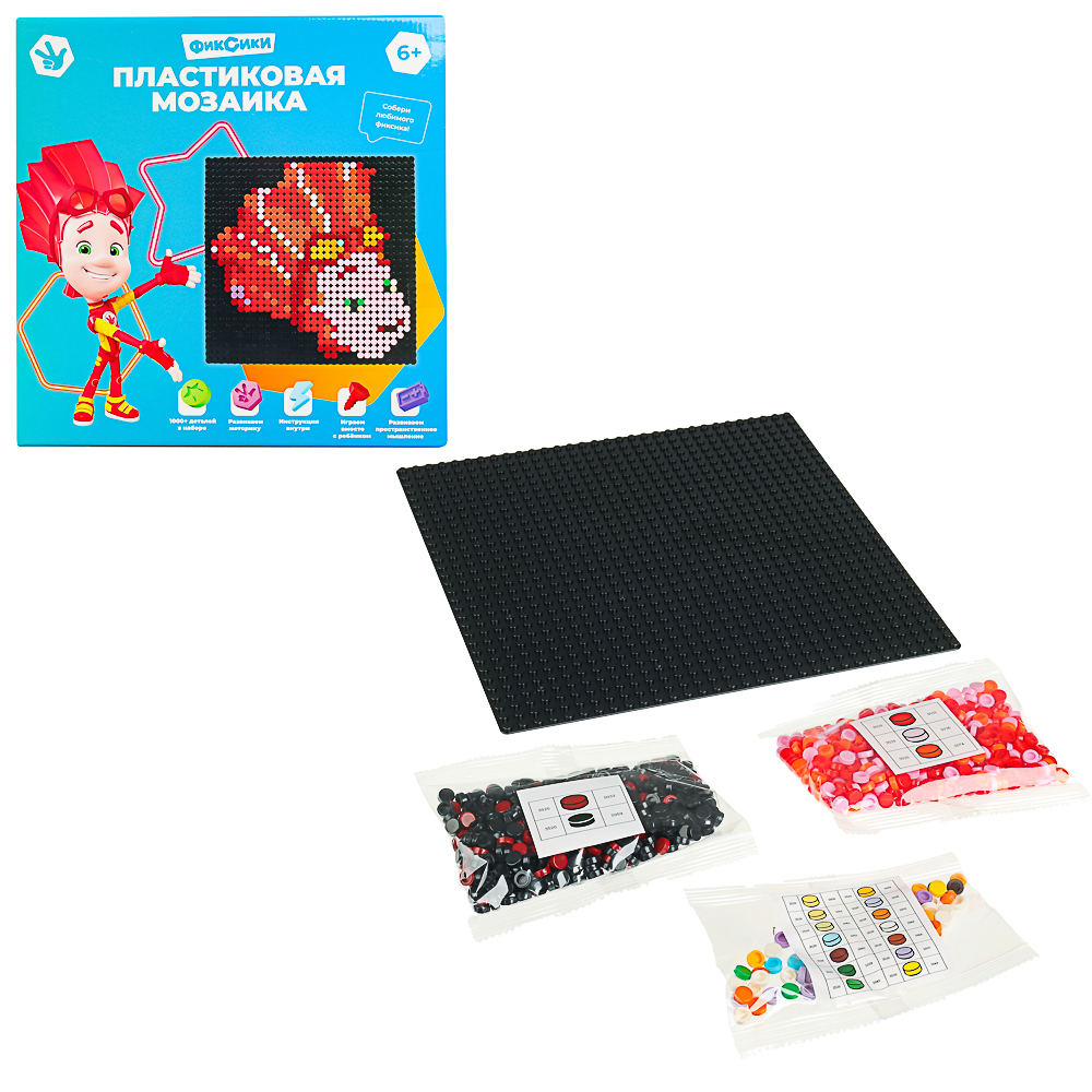 Фиксики Мозаика пластиковая, АВS, 18x18 см, Файер, арт.№ 429-031