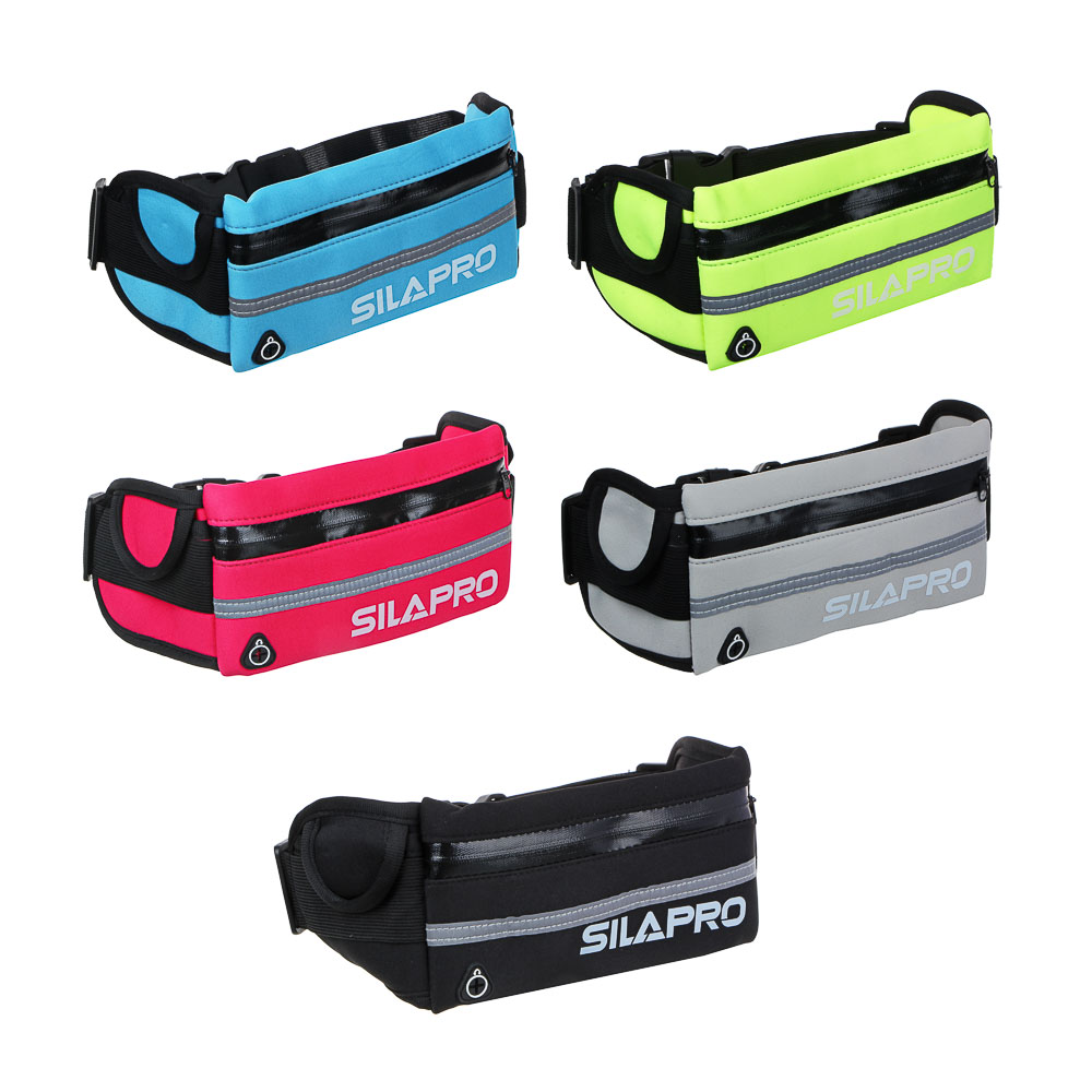 SILAPRO Сумка спортивная, пояс с держателем для бутылки, 10х36см, неопрен, 5 цветов, арт.№ 204-034