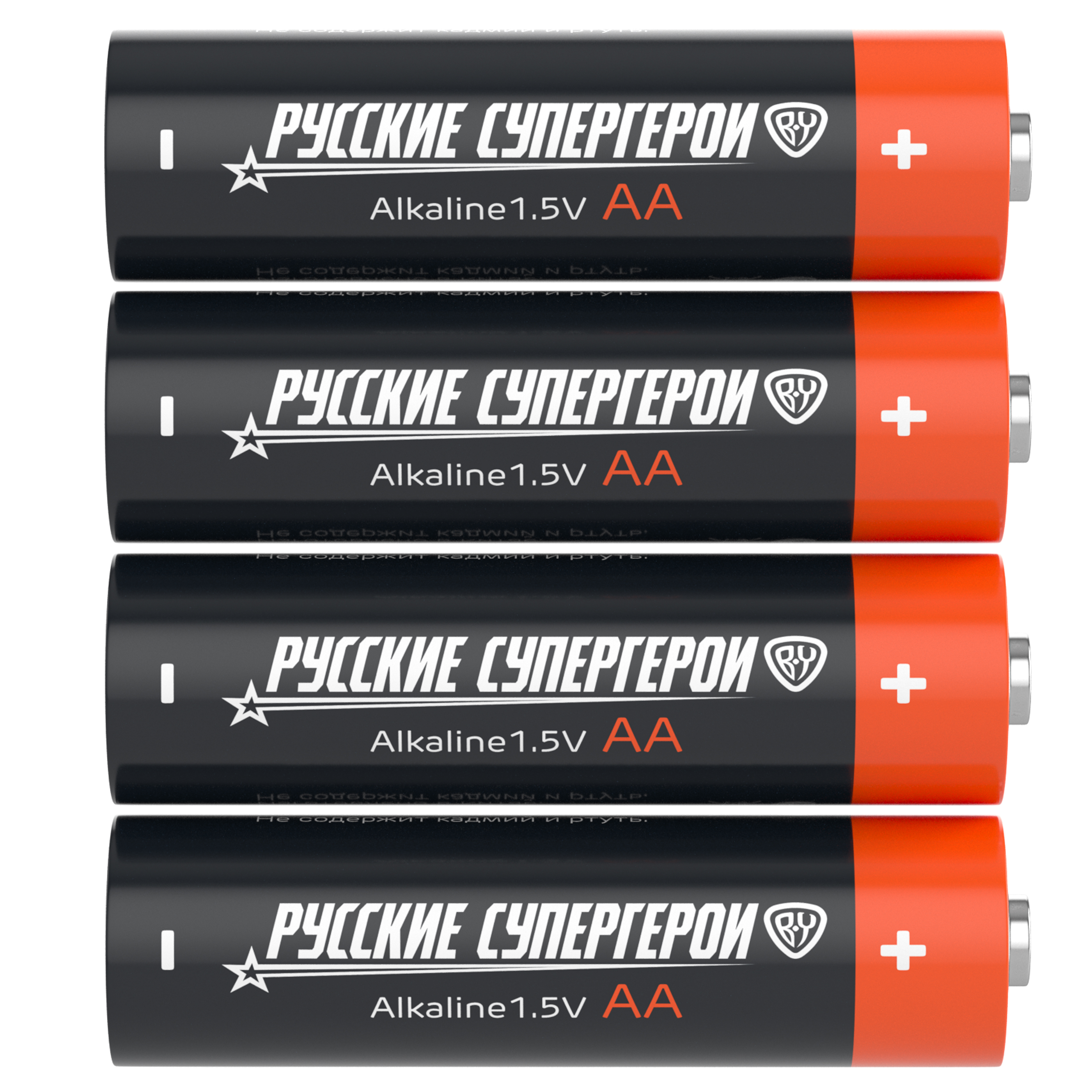 Батарейки AA BY Русские Супергерои 4шт в блистере, щелочные, Герои, ЕРМАК, арт.№ 917-332