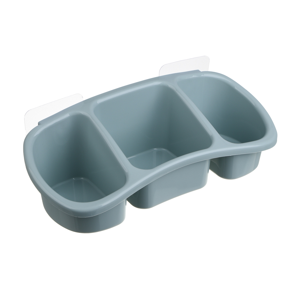 VETTA Classic Полка настенная, три отделения, пластик, 28x12,5x8,5 см, оливковый, арт.№ 478-290