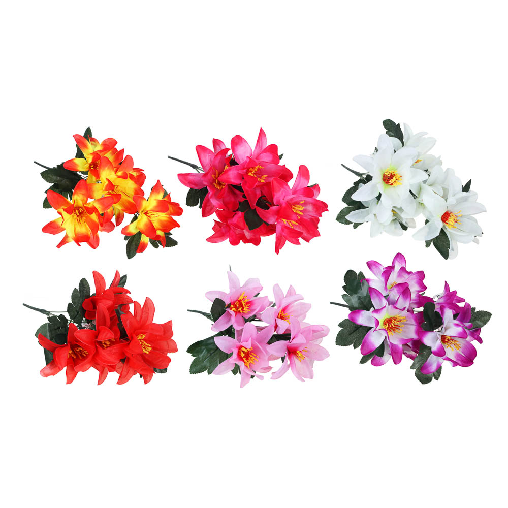 Цветок искусственный букет, 35 см, пластик, 6 цветов, арт.№ 409-024