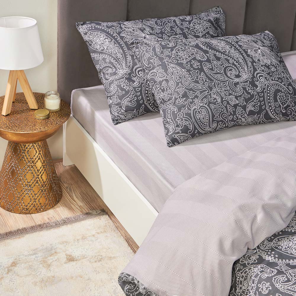 PROVANCE Фрэя Комплект постельного белья евро (4 предмета), бязь, 100% хлопок, серый, арт.№ 421-346