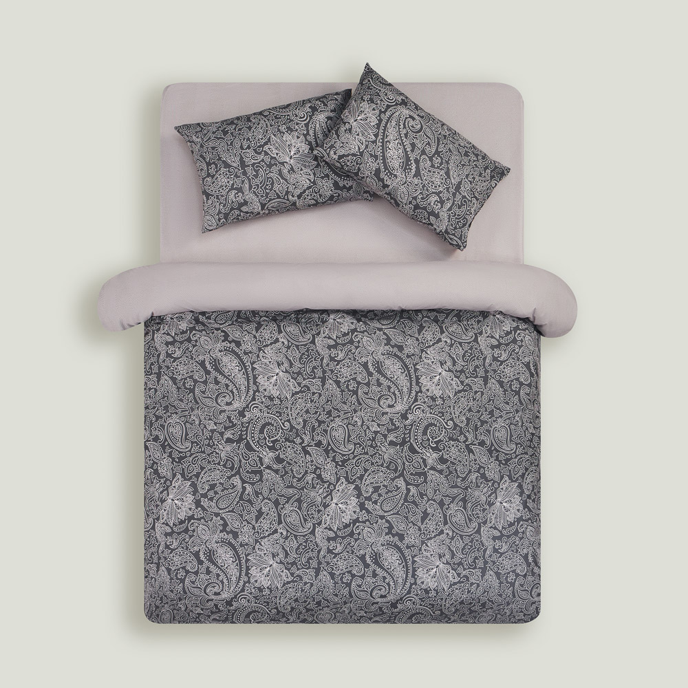 PROVANCE Фрэя Комплект постельного белья евро (4 предмета), бязь, 100% хлопок, серый, арт.№ 421-346