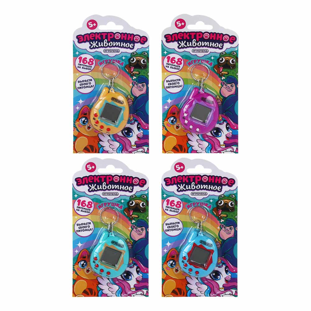 ИГРОЛЕНД Игрушка "Электронное животное", 2AG13, пластик, 4,8х6см, 4 цвета, арт.№ 214-026