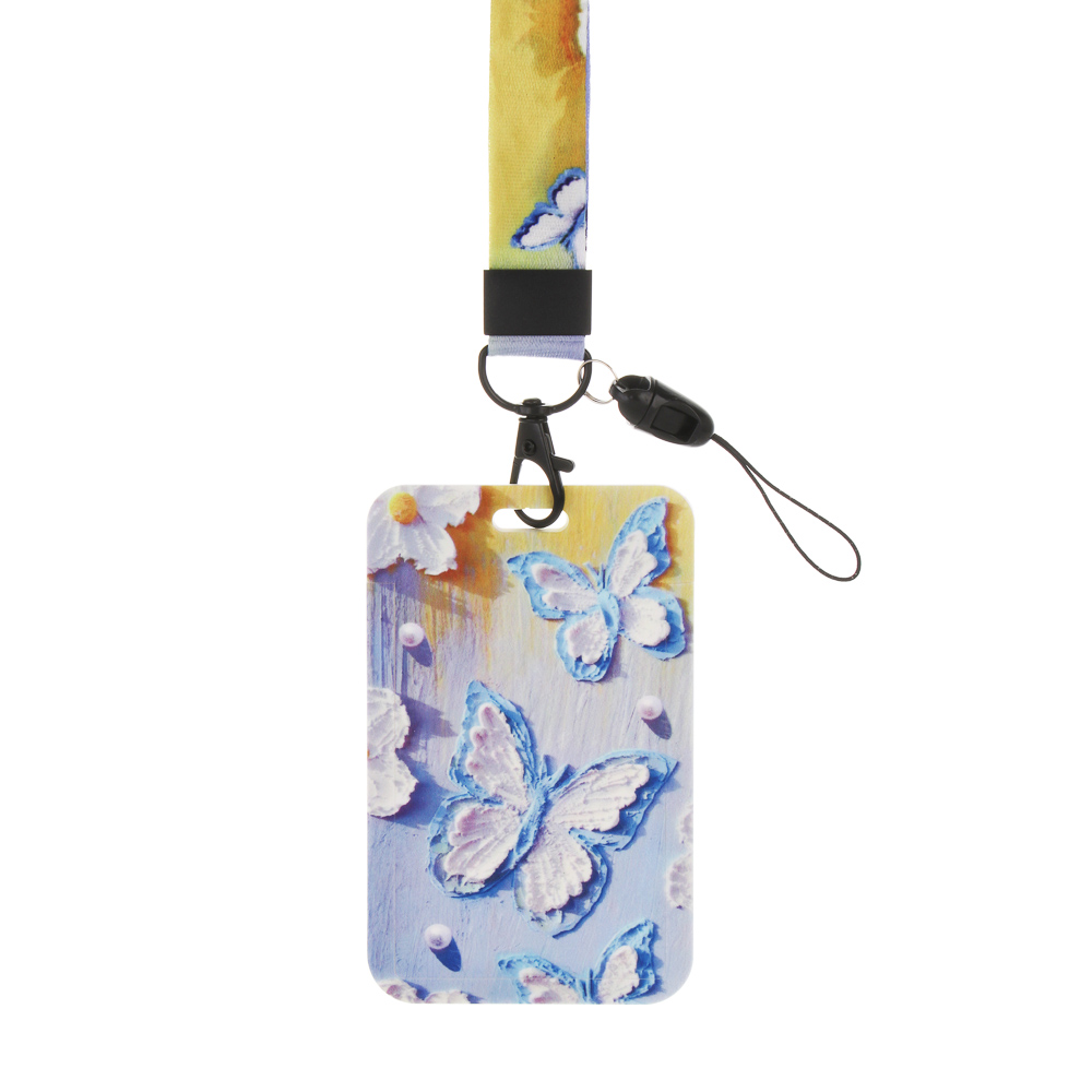 Чехол брелок для пропуска тм ЮL Funny на ленте, пластик, металл, 11х7см, 4 дизайна, арт.№ 334-156