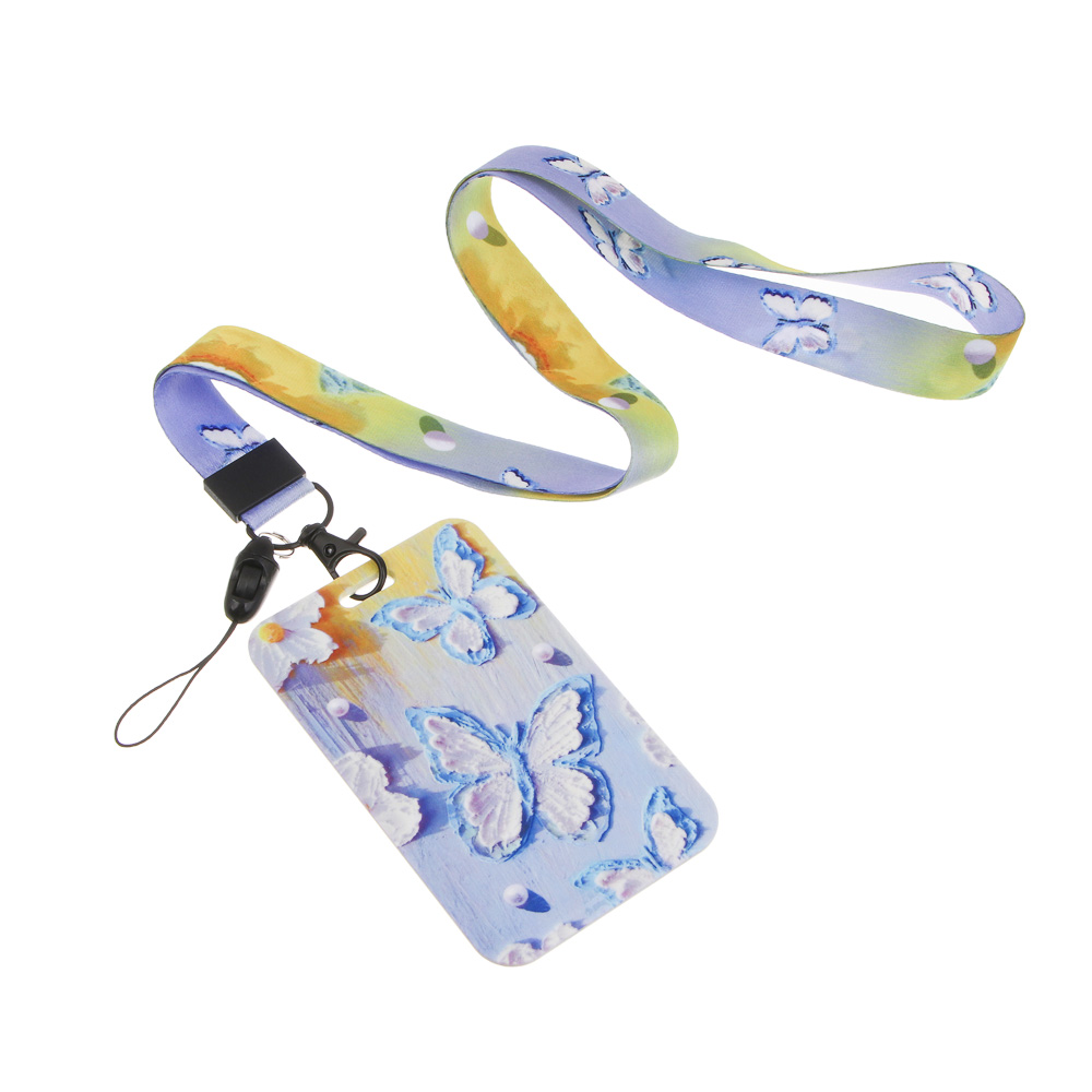 Чехол брелок для пропуска тм ЮL Funny на ленте, пластик, металл, 11х7см, 4 дизайна, арт.№ 334-156