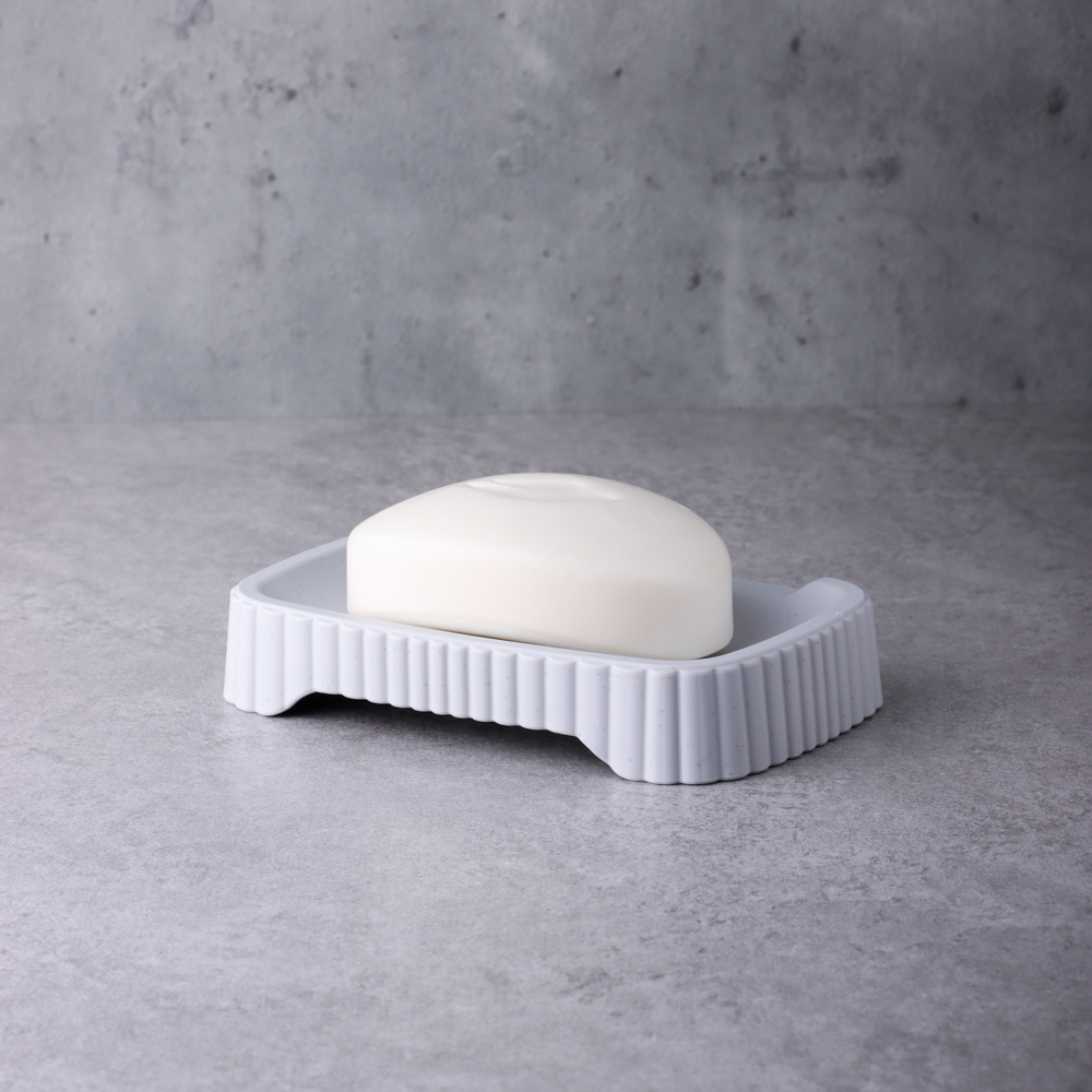 Мыльница "Velvet" 138х87х25 мм, светло-серый флэк, арт.№ 463-469