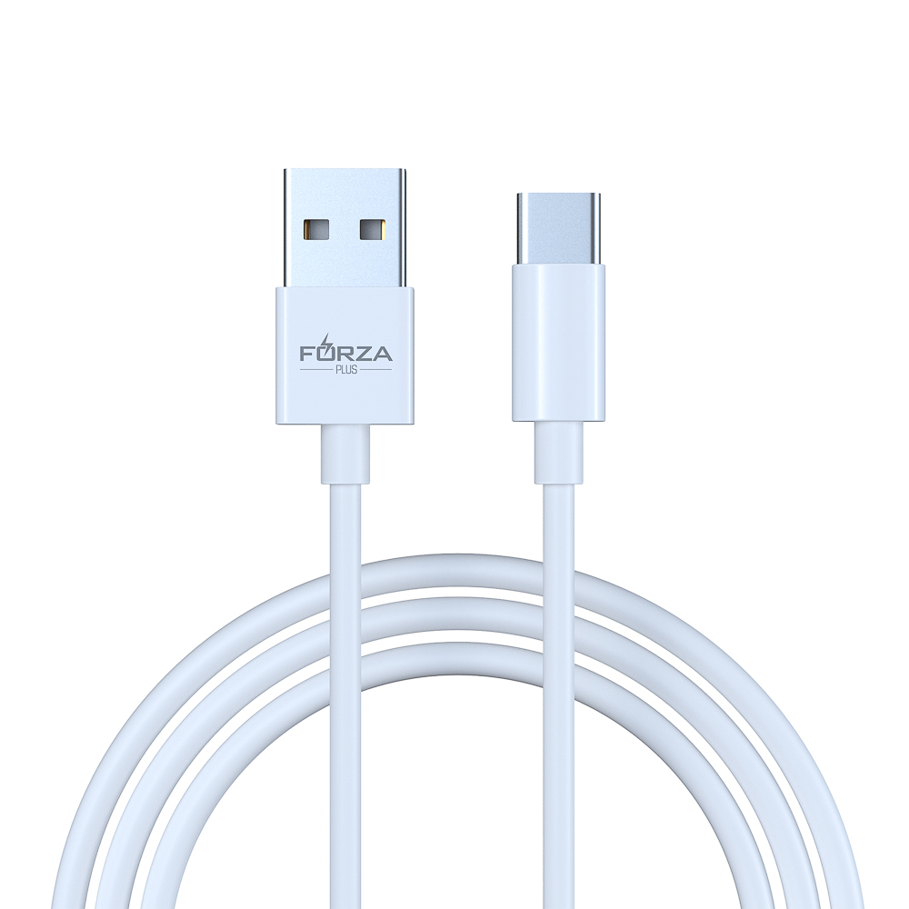 Кабель для зарядки USB(A)-Type C FORZA Эталон, 1м, Быстрая зарядка 3А, QC, PD 20Вт, TPE, белый, кейс, арт.№ 916-060