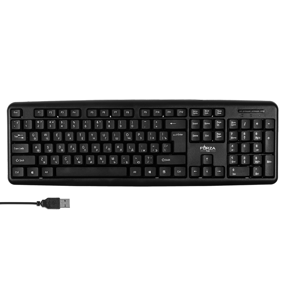 Клавиатура проводная FORZA, USB, 1.4 м, арт.№ 916-125
