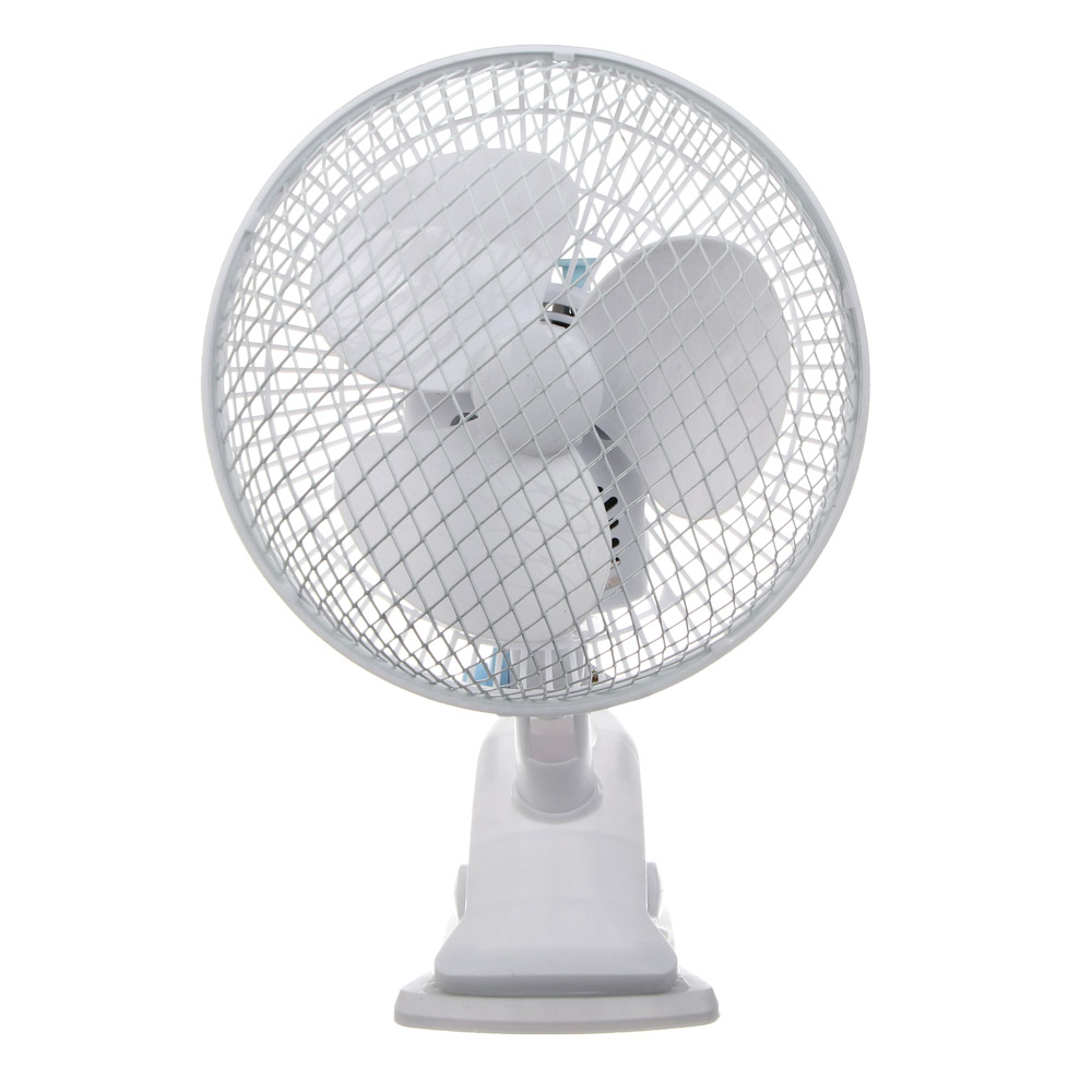 Вентилятор настольный на прищепке тм LEBEN 20Вт, диаметр 23см, 220в, белый, арт.№ 243-015