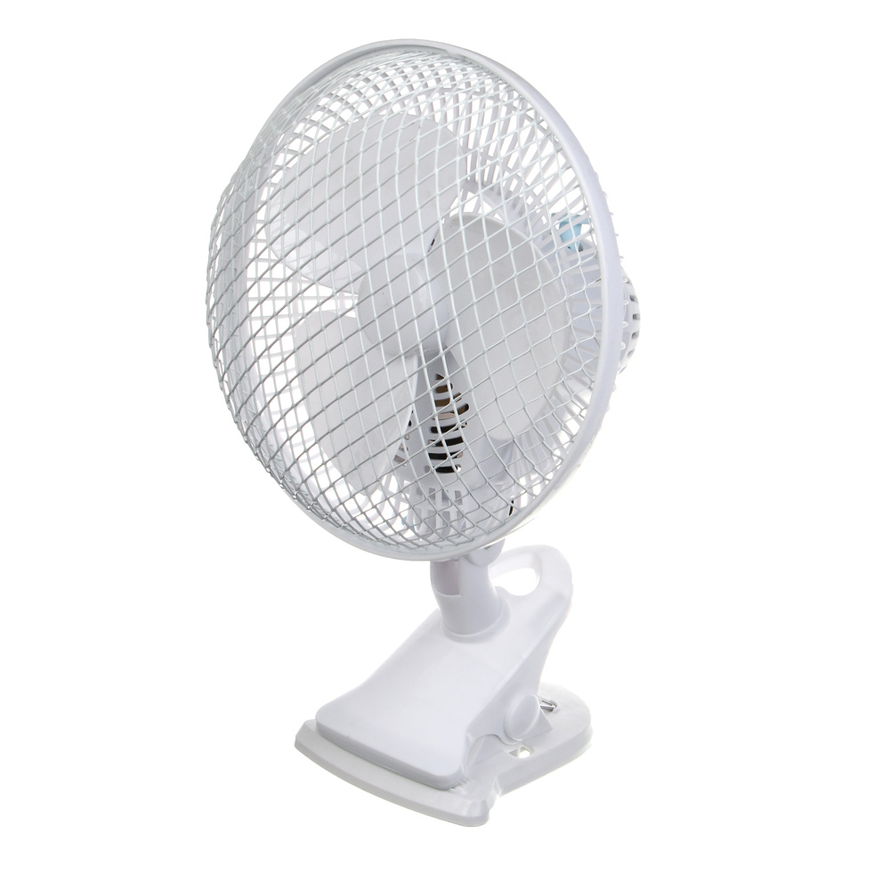 Вентилятор настольный на прищепке тм LEBEN 20Вт, диаметр 23см, 220в, белый, арт.№ 243-015