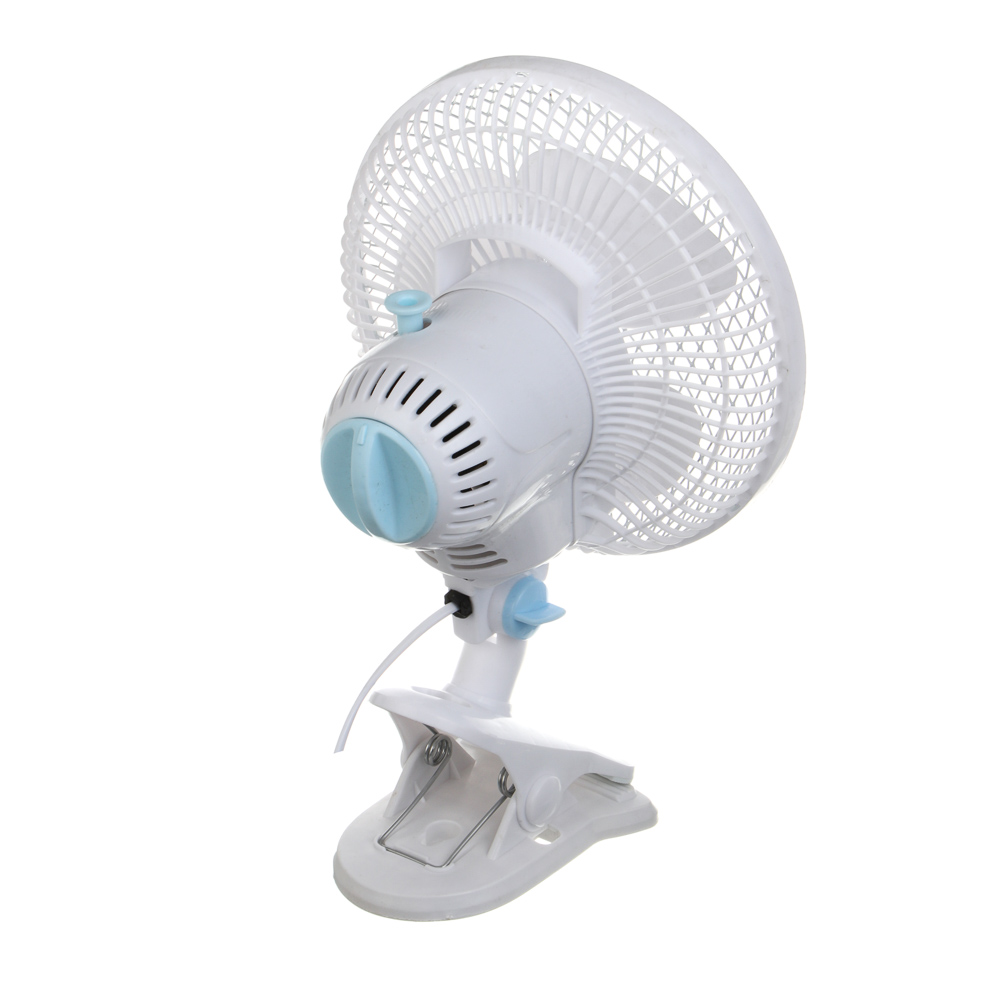 Вентилятор настольный на прищепке тм LEBEN 20Вт, диаметр 23см, 220в, белый, арт.№ 243-015