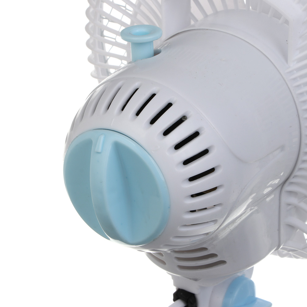 Вентилятор настольный на прищепке тм LEBEN 20Вт, диаметр 23см, 220в, белый, арт.№ 243-015