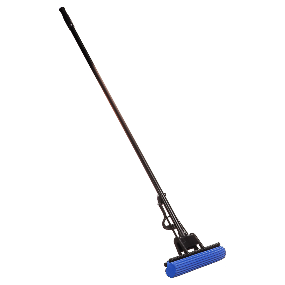 Швабра с отжимом и сменной насадкой ПВА тм VETTA, ручка 110см, нерж.сталь, 1 ряд роликов, арт.№ 444-008