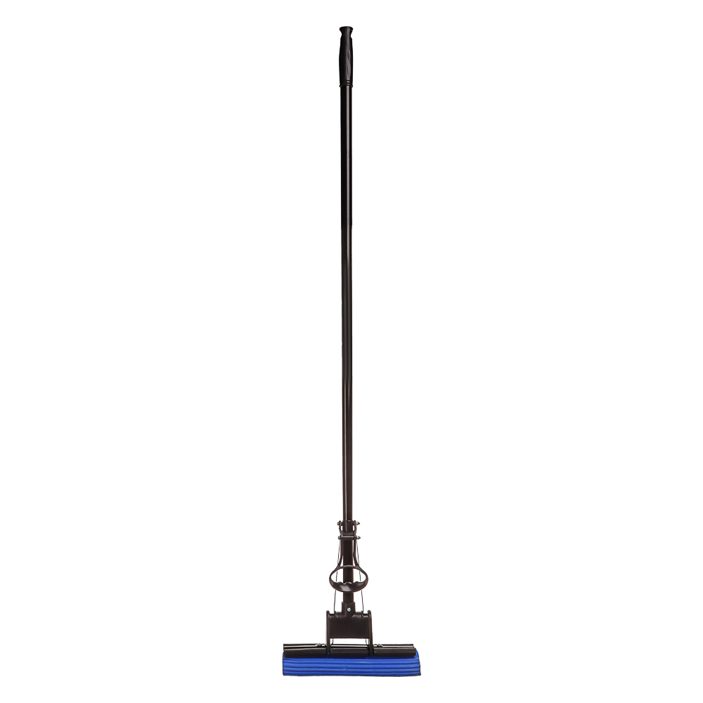 Швабра с отжимом и сменной насадкой ПВА тм VETTA, ручка 110см, нерж.сталь, 1 ряд роликов, арт.№ 444-008