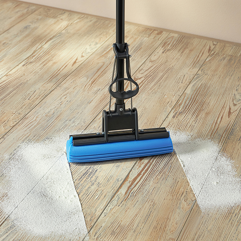 Швабра с отжимом и сменной насадкой ПВА тм VETTA, ручка 110см, нерж.сталь, 1 ряд роликов, арт.№ 444-008