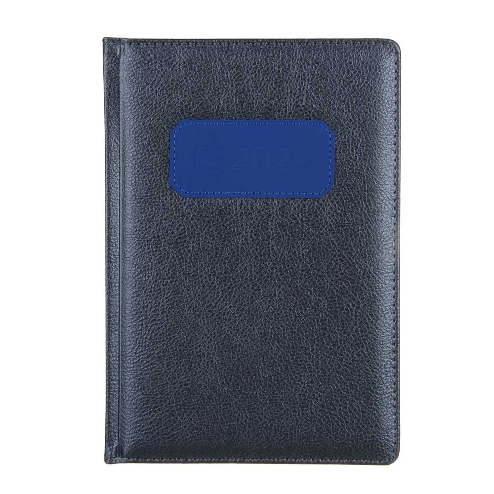 Ежедневник на 2024 "ЛОФТ" А5, 352 стр., тв.обл.с поролоном, иск.кожа, нашивка, цв.срез, 3 цв.метал., арт.№ 572-153