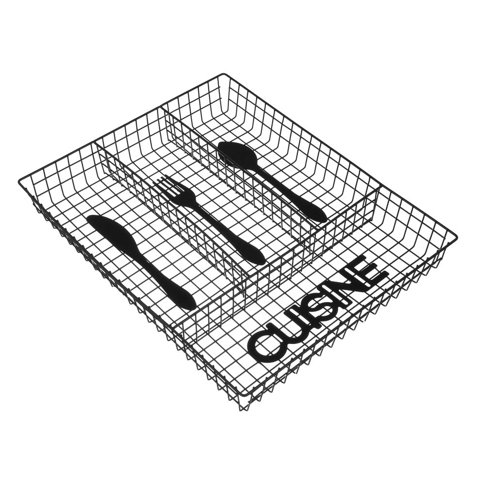 Лоток для столовых приборов тм VETTA Кухня, 4 секции, 32х26х4,5, металл, арт.№ 485-117