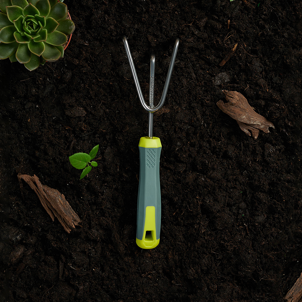 INBLOOM PROF+ Рыхлитель садовый, 28см, нерж. сталь, PP, TPR, арт.№ 181-042