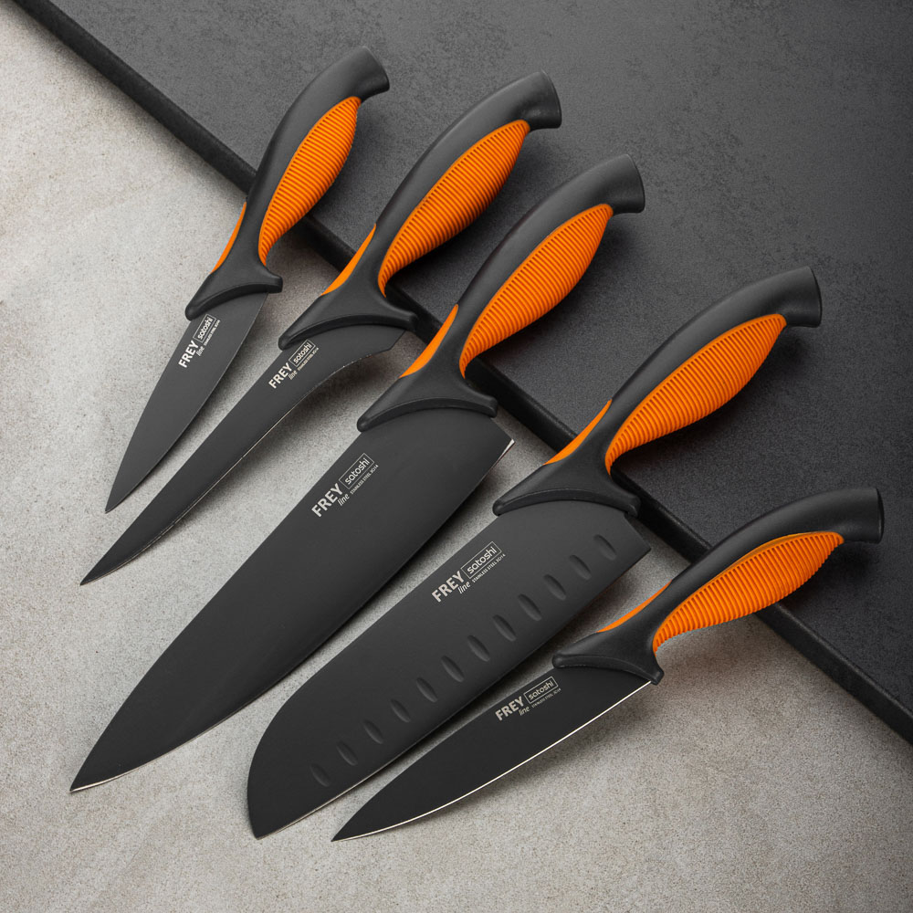 SATOSHI Фрей Нож кухонный шеф 20см, нерж.сталь с антиналипающим покрытием, арт.№ 803-292