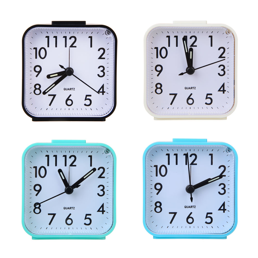 LADECOR CHRONO Будильник c подсветкой, 1*АА, 8x4,2x8 см, пластик, 4 цвета, арт.№ 529-045