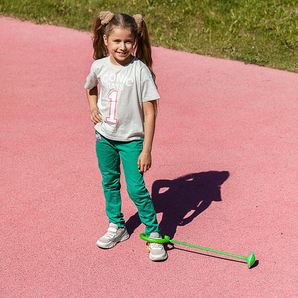 SILAPRO Нейроскакалка на ногу со светящимся роликом, PA,PP,PVC,PU,61x15x9см, 5 цветов, арт.№ 134-194