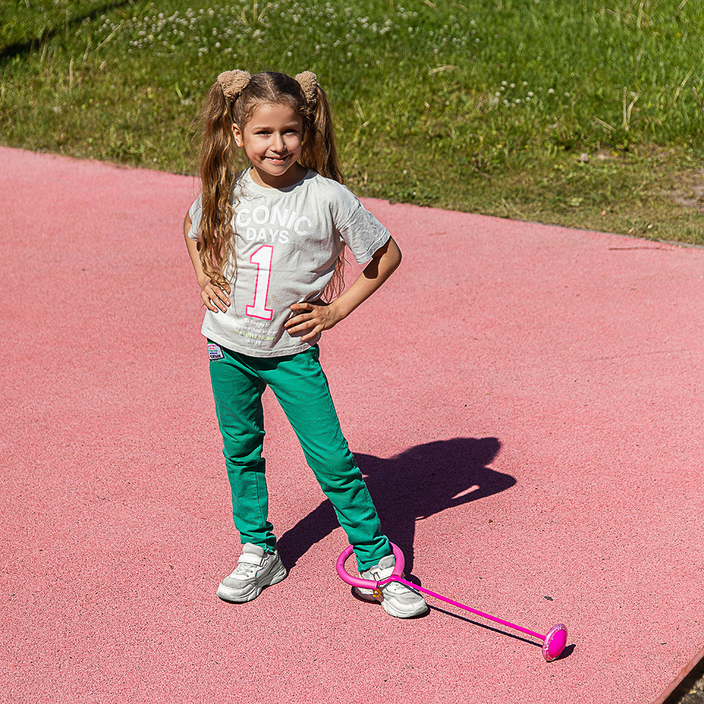 SILAPRO Нейроскакалка на ногу со светящимся роликом, PA,PP,PVC,PU,61x15x9см, 5 цветов, арт.№ 134-194