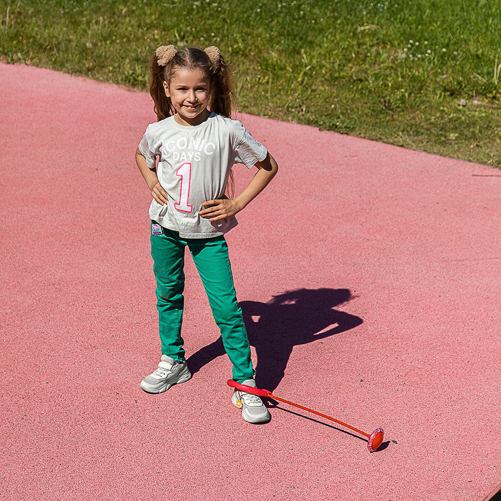 SILAPRO Нейроскакалка на ногу со светящимся роликом, PA,PP,PVC,PU,61x15x9см, 5 цветов, арт.№ 134-194