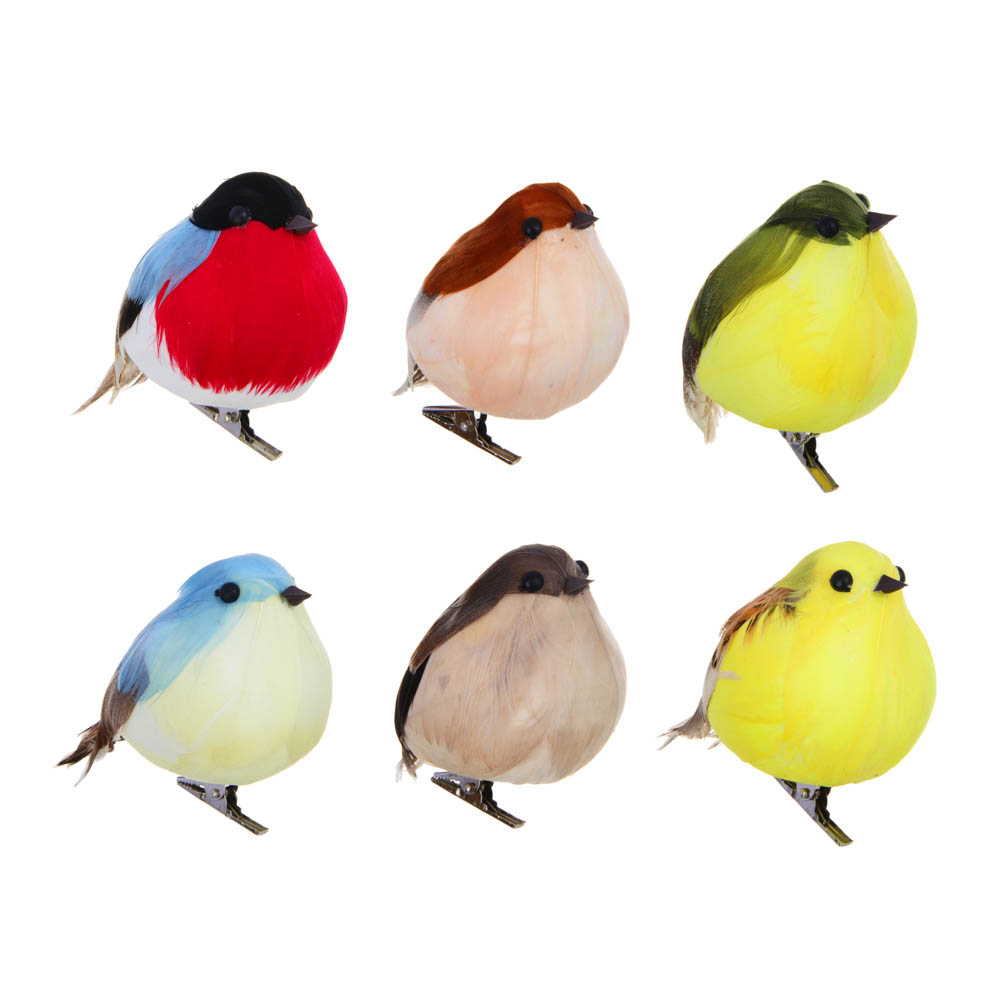 INBLOOM Птичка декоративная на прищепке 6x9см, арт.№ 153-010