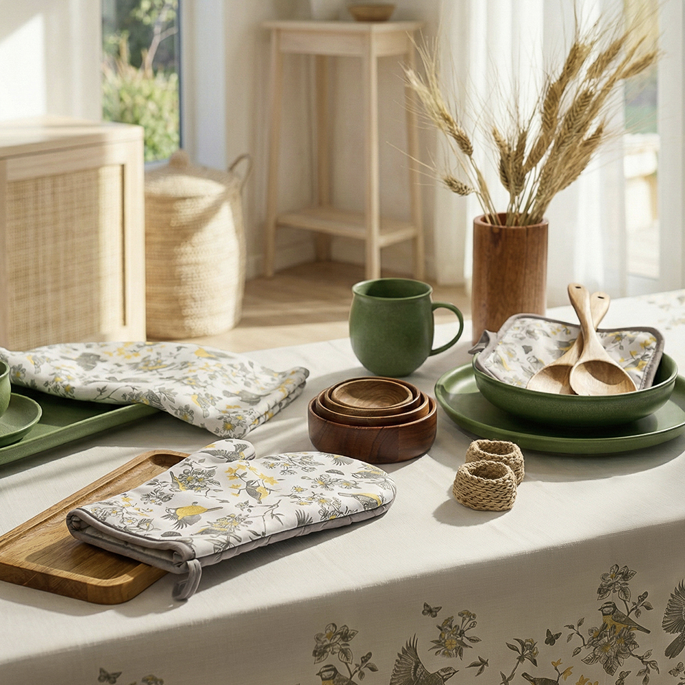 PROVANCE Люмен Полотенце кухонное, 38х63см, 100% полиэстер, синички, арт.№ 434-214