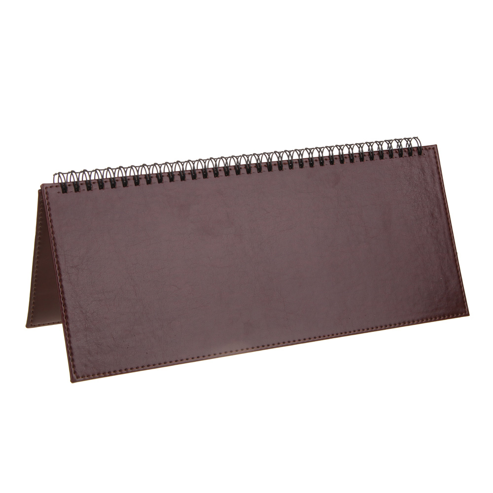 Планинг настольный на 2024 "ПРЕСТИЖ", 31x14,5см, 128 стр., тв.обложка, иск.кожа, спираль, коричн., арт.№ 572-147