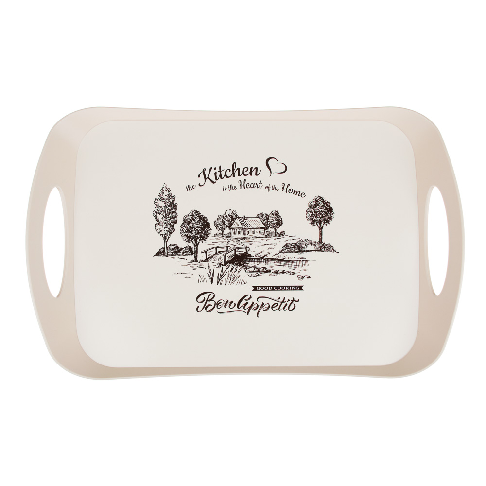 Поднос, пластик, 41,2х27х5см, 4 дизайна, арт.№ 862-410