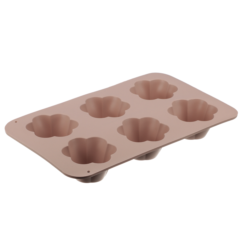 SATOSHI Алион Форма для выпечки маффинов 6 ячеек 29x17,4х3,6см, силикон, арт.№ 856-111