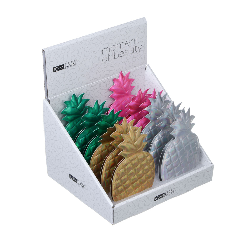 ЮНИLOOK Зеркало карманное, ПВХ, стекло, 6,4х5,8см, 4 цвета, арт.№ 301-014