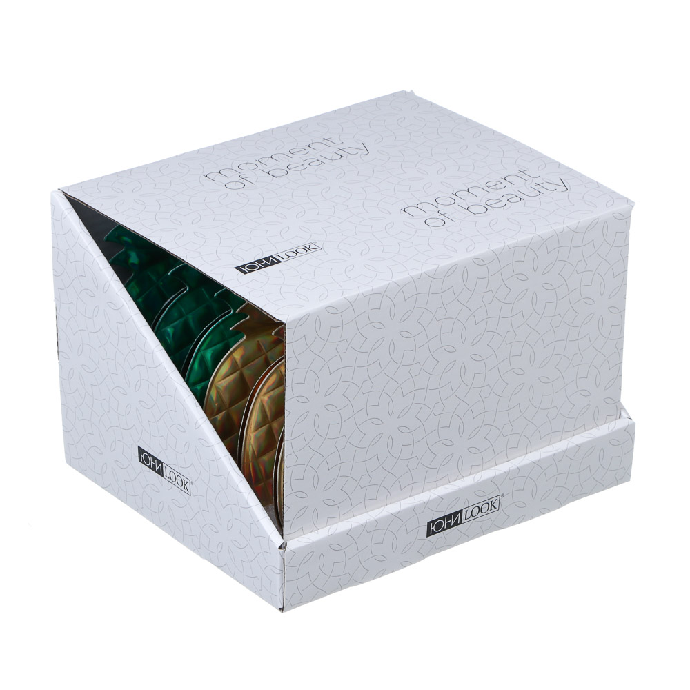 ЮНИLOOK Зеркало карманное, ПВХ, стекло, 6,4х5,8см, 4 цвета, арт.№ 301-014