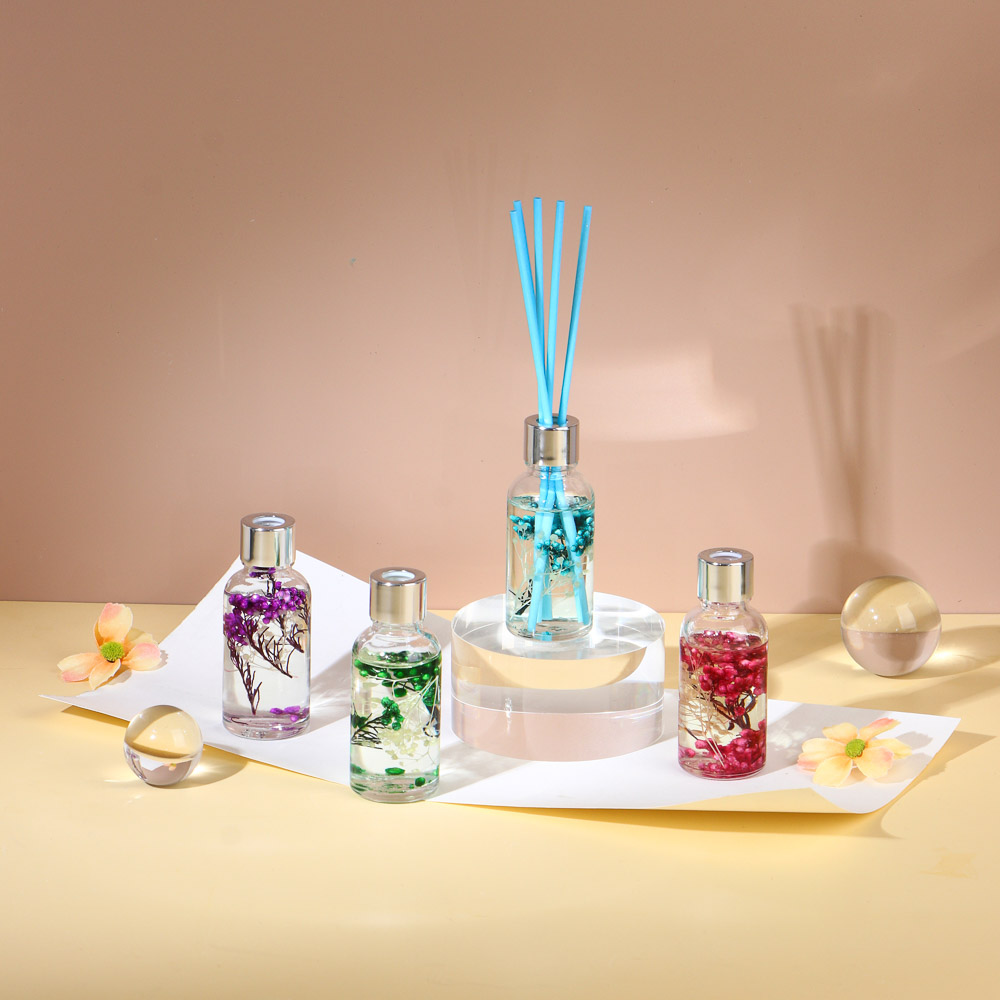 LADECOR Аромадиффузор 30мл с декором и с палочками, 4 вида лаванда,лемонграсс,роз.геоцинт,океан, арт.№ 412-081